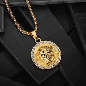 Versace Gold Pendant - Etsy