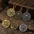 Pirate necklace, pirate coin, coin necklace, Pirates of the Caribbean,birthday gift,necklace,Pirate,Caribbean,Gift for Movie Lovers product logo