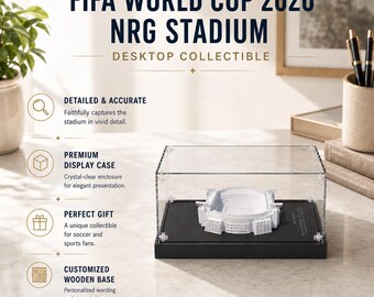 Custom NRG Stadium 3D Model, FIFA World Cup 2026 Houston Soccer Gift, DIY Paintable Stadium Display with Clear Case