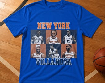 NY Knicks Villanova Basketball Vintage T-Shirt, New York Basketball Shirt, Nova Knicks Fan Gift
