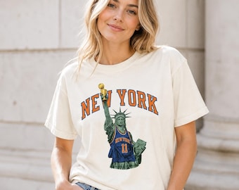 New York Knicks Crop Top, Vintage Micro Rib Tee, Women's Sporty Baby Tee, Brunson Fan Gift