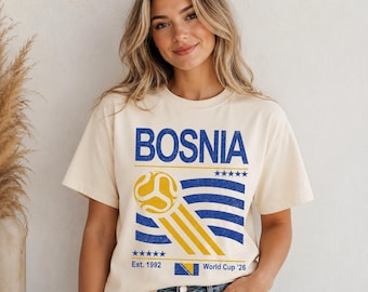 Bosnia Herzegovina Soccer T-Shirt, Retro 90s Flag Bosnia Team, World Cup 2026, Vintage Fan Gift