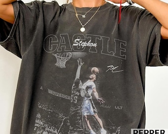 Stephon Castle Basketball Tee, 90s Vintage Style, Spurs Fan Gift, NBA Finals Shirt
