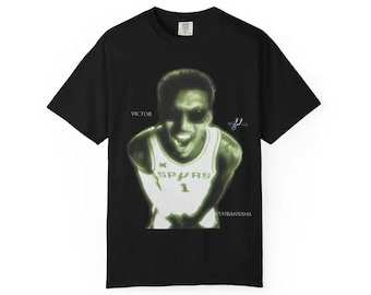 Spurs Wemby Alien Basketball Shirt, Spurs Inspired Graphic Tee, Vintage Texas Basketball T-Shirt, Go Spurs Go Shirt, Game Day Sports Fan Tee