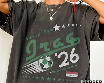 Iraq Soccer World Cup T-Shirt, 90s Football Team Graphic Tee, Iraqi Pride Fan Gift