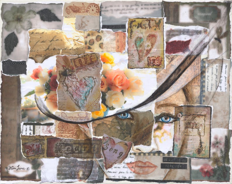 Mixed Media Portrait on Canvas beautiful Forever Etsy
