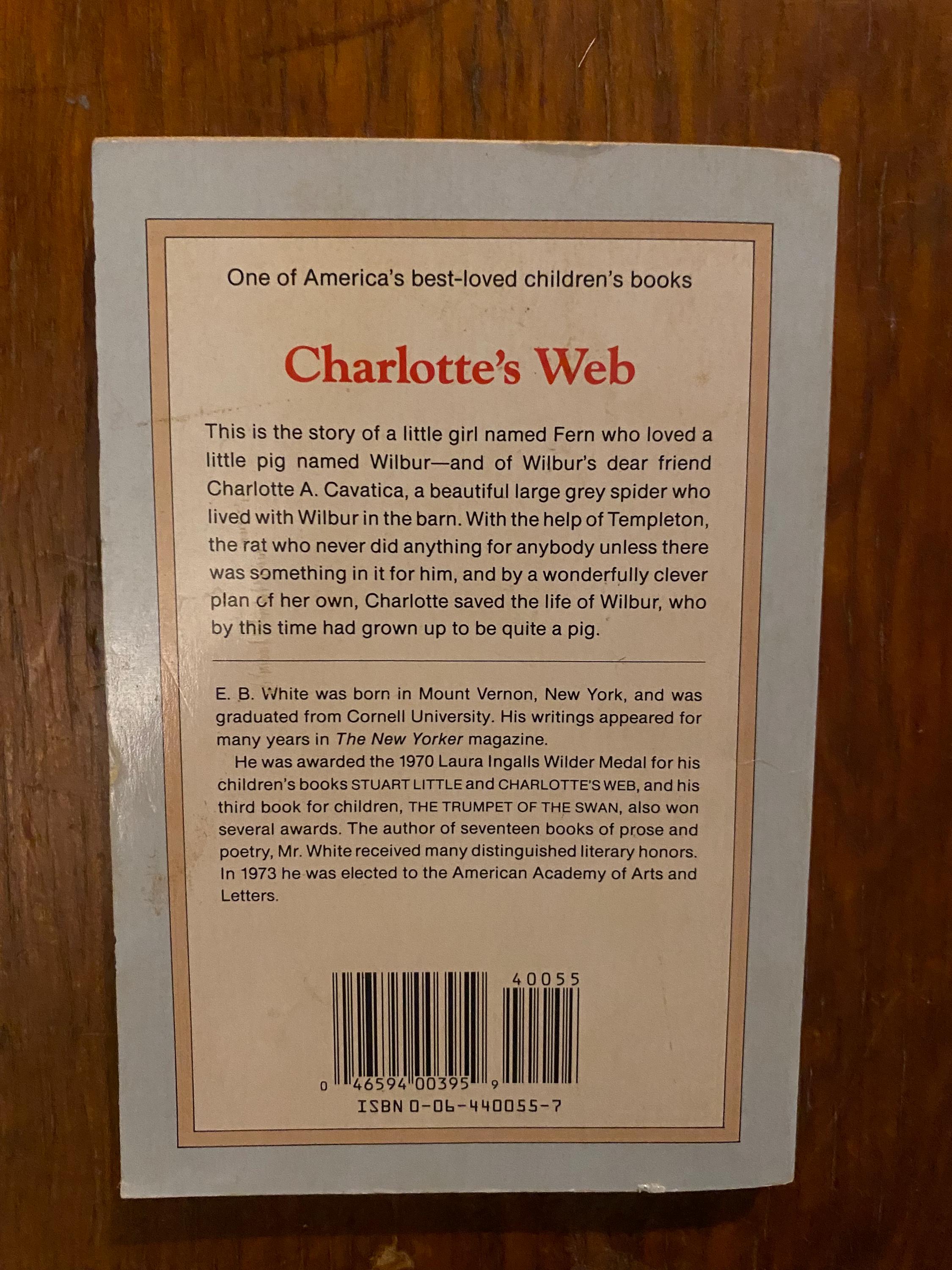 Vintage Charlotte's Web by E.B. White - Harper Trophy Paperback (garth ...