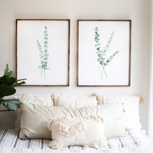 Eucalyptus Watercolor Print Set, Botanical Wall Art
