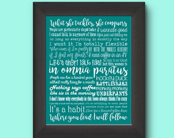 Gilmore Girls Quotes 11 by 14 Typography Art Print