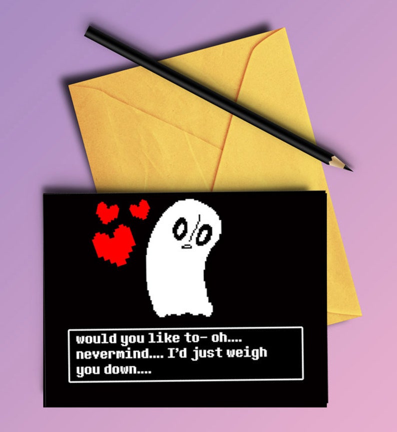 Undertale Valentines Day Cards Papyrus And Nabstablook Set Etsy