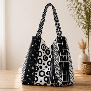 Boho Tote Bag Sewing Pattern | Reversible Slouchy Hobo Shoulder Bag | Beginner Friendly PDF Pattern
