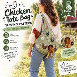 Chicken Carrier Tote Bag Sewing Pattern | DIY Hen Transport Bag (PDF Download)