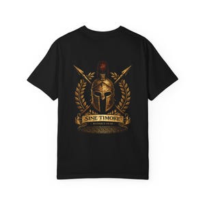 Spartan Helmet Crest T-shirt | Sine Timore Emblem, Laurel Wreath