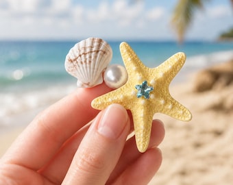 Haarspeld zeester schelp parelhars – Coastal bruidsaccessoire