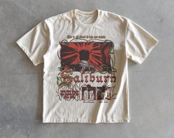 Saltburn / T-shirt da film / T-shirt da film / Pesante oversize / T-shirt streetwear con spalle scese / Stile vintage