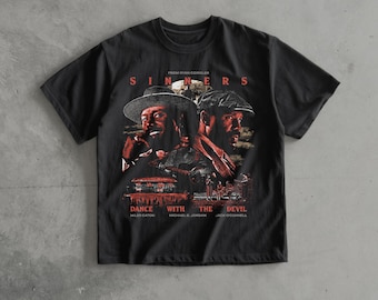 Sinners | Movie T-Shirt | Flim T-Shirt | Heavyweight Oversized | Drop Shoulder Streetwear Tee | Vintage Style