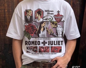 T-shirt del film Romeo + Giulietta del 1996 / Maglietta streetwear oversize con spalle scese