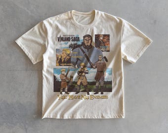 T-shirt anime Vinland Saga, stampa Thorfinn in stile vintage, maglietta oversize in cotone