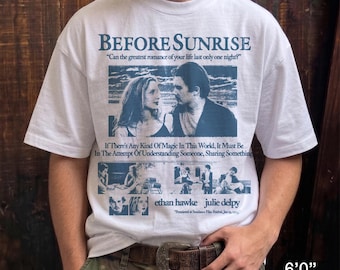 Before Sunrise Movie T-Shirt | Flim T-Shirt | Heavyweight Oversized | Drop Shoulder Streetwear Tee | Vintage Style