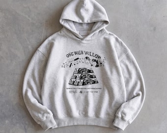 obsession | one wish willow | vintage Fleeced Boxy Hoodie