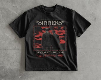 Sinners | Movie T-Shirt | Flim T-Shirt | Heavyweight Oversized | Drop Shoulder Streetwear Tee | Vintage Style