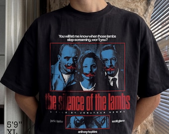 T-shirt ispirata al film Il silenzio degli innocenti / Maglietta streetwear oversize con spalle scese