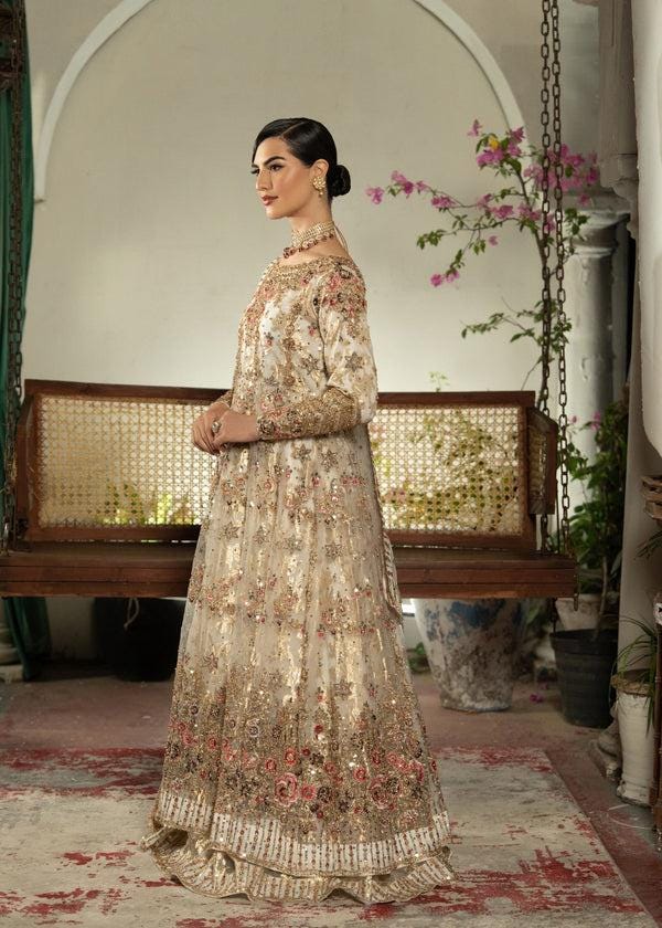 slim fit dress slacks Pakistani Designer Luxury Bridal Wear in Gold Color – Shazia Yasin