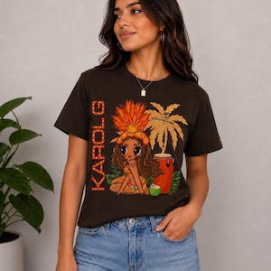 Tropicoqueta, Latina Graphic Tee, Karol G Concert Shirt, Vacation Vibes Apparel image 1