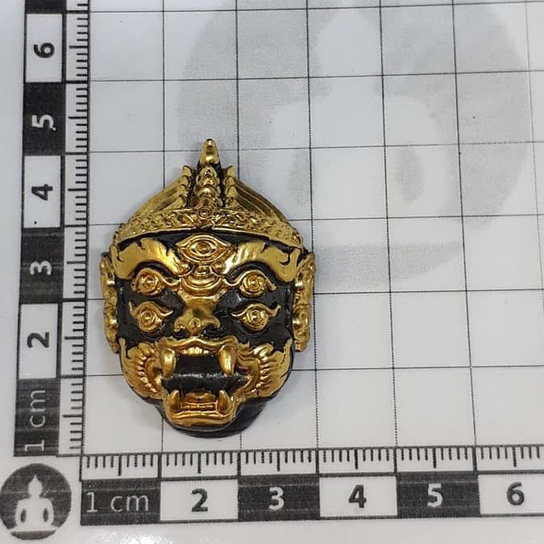 Thai Pendant In-Paeng Hanumaan King of Monkey Amulet Teap SeeHuHaTa Thewada in Plaeng SeeHooHa Dtaa 4 Ears 5 Eyes Mhahaalaab Kruba Subin