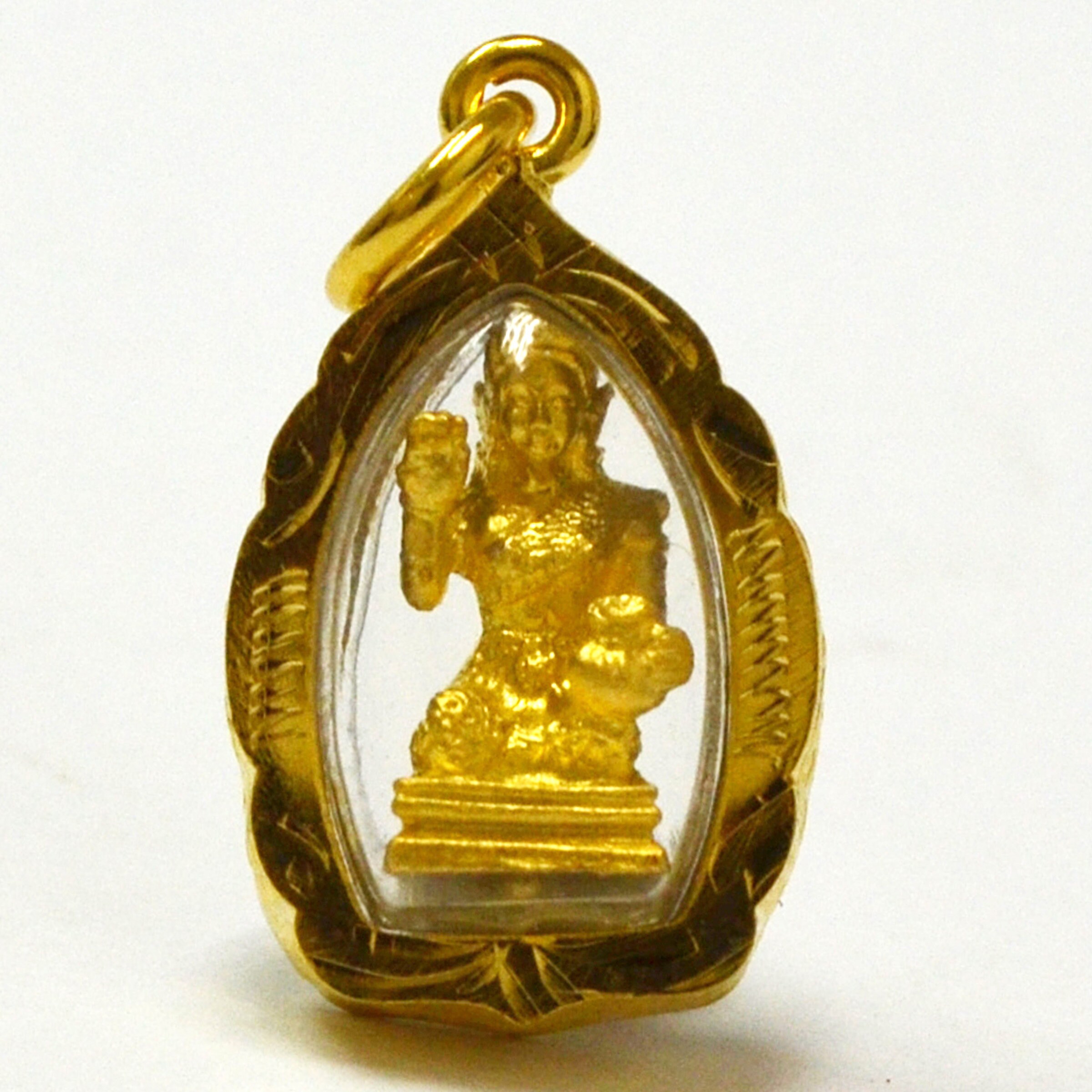 1.Naga Brass Thai Amulet Monk Buddha Powerful Magic Rich Wealthy bussiness
