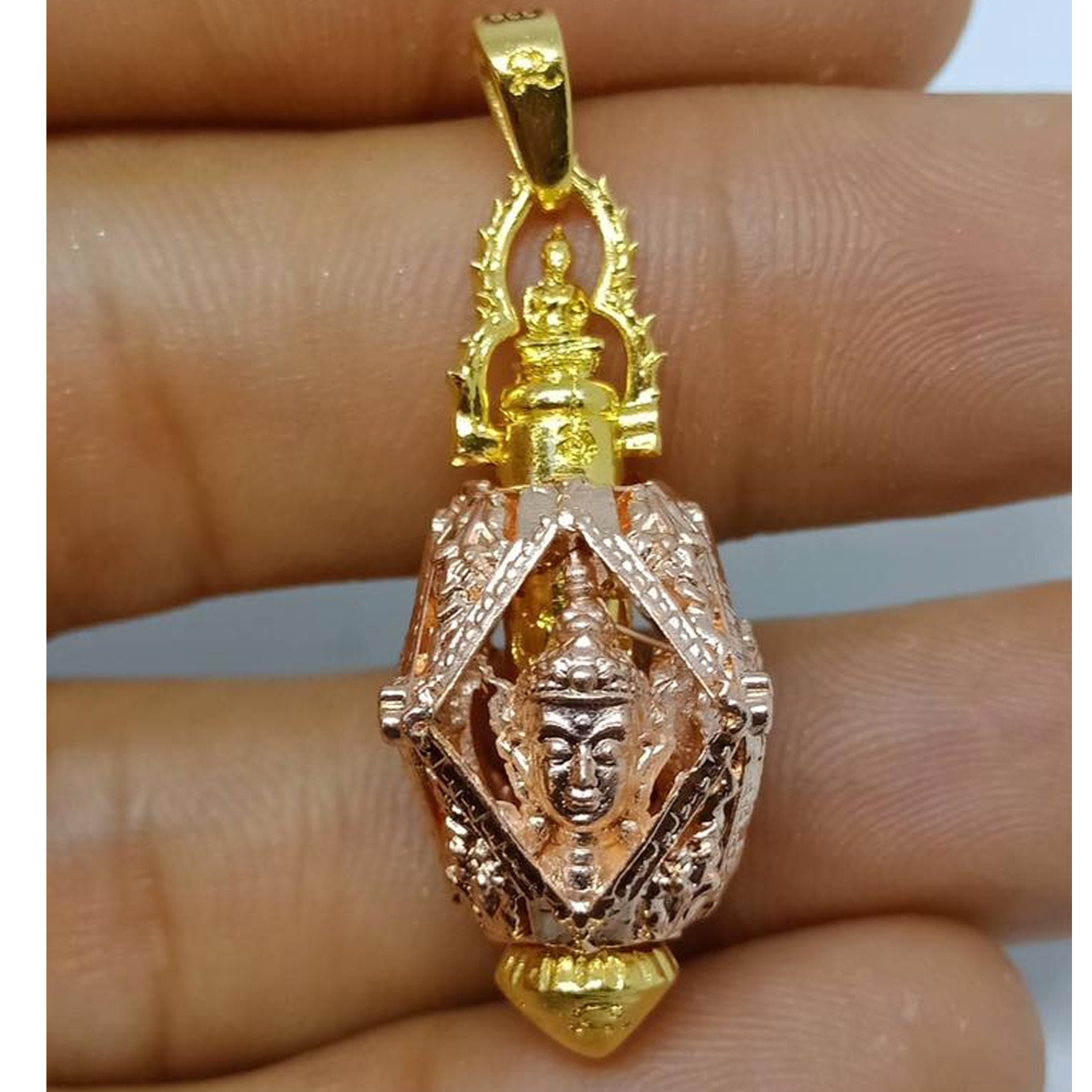 Lucky Buddha Jewelry PRA Pidta Closed Eye Thai Monk Amulet Lp Cron Bangsea Temple Thai Amulet