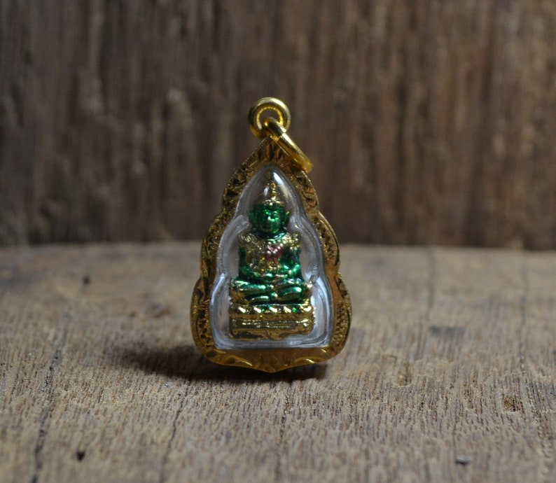 Religions Spirituality Buddhism Amultes Mini Emerald Buddha Statue Pendant