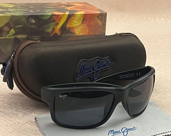 Maui Jim Polarized Sunglasses, 815-53B, Matte Black Frames/Grey Lenses