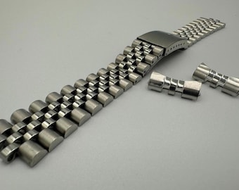 For RLX DATEJUST Jubilee Silver Watch Strap Bracelet Handmade Crafted Engraved Cut By Me 20mm