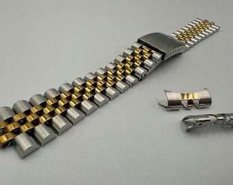For RLX DATEJUST Jubilee Silver Gold Watch Strap Bracelet Handmade Crafted Engraved Cut By Me 19mm 20mm