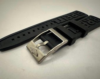 Breitling Rubber Strap Black Watch Band Buckle 22mm