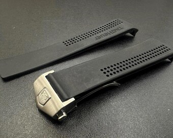 For Tag Heuer Watch Strap Black Rubber 20mm With Clasp