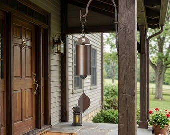 Heroic Vintage Metal Wind Chime, Weatherproof Deep Tone Bell for Outdoor Garden Patio and Farmhouse Decor