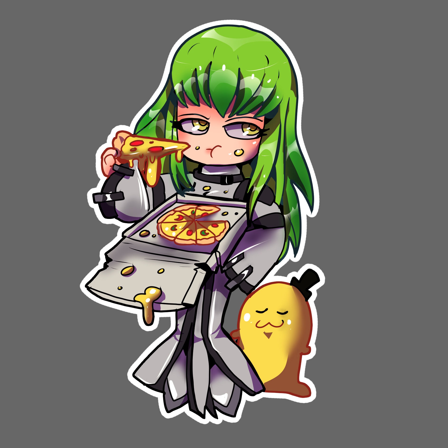 Cc Eating Pizza Code Geass Sticker Etsy