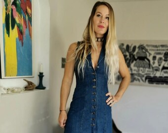 Button down denim dress