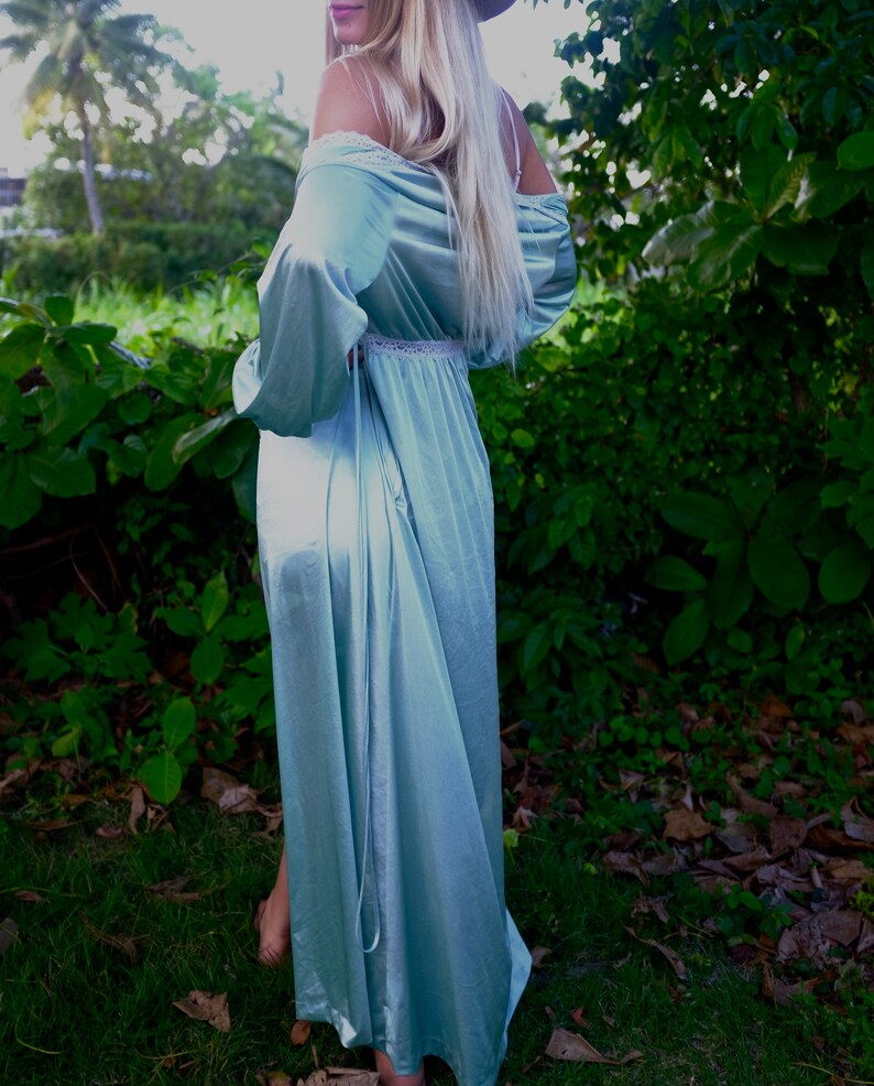 Authentic 1970s Mint Green Silky Kimono Etsy