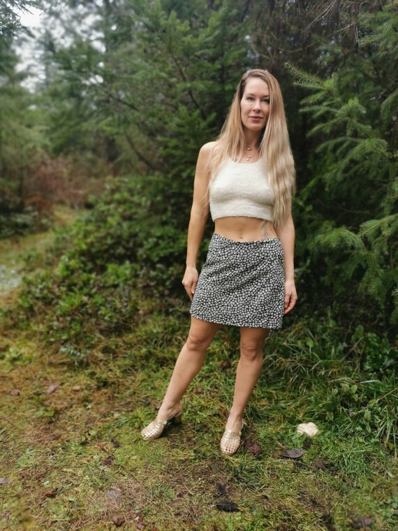 1990s floral print skort