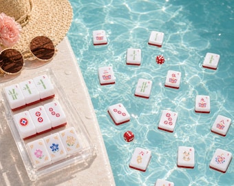 Floaty Mahj 3D Printed Floating American Mahjong Set, Pool Mahjong Tiles, Travel Mahjong Game, Custom Color Mahjong Set, Summer Gift