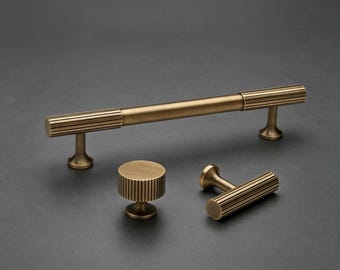 Massives Messing Kabinett Knäufe, antikgoldene Schubladenknäufe, minimalistische Möbelbeschläge
