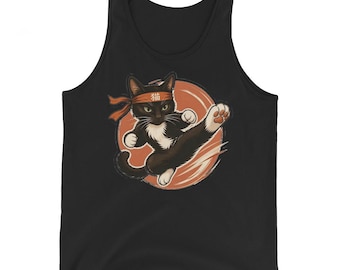 Karate Cat Tank Top | Funny Martial Arts Shirt | She's Beauty She's Grace Kick Tee | Backfist Bettys