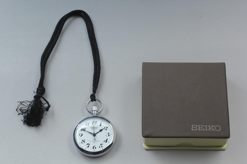 Near Mint in Box Seiko Precision 6110-0010 Railway Hand Winding Pocket Watch #85 image 10