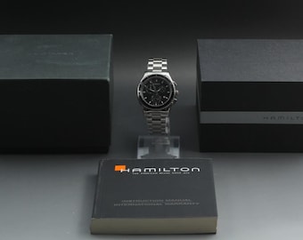 HAMILTON Jazzmaster H375120 Chronograph Qz Men's Watch [Exc+5 w/Box,Paper] T459