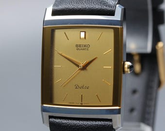 Vintage Seiko Dolce 5E30 5A00 Roman Numeral Dial Men Quartz Watch