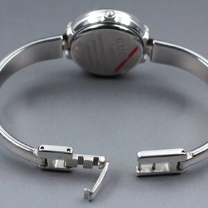 Vintage [Near Mint] Gucci 1400L Silver Black 25mm Women's Quartz Watch JP U671 image 9