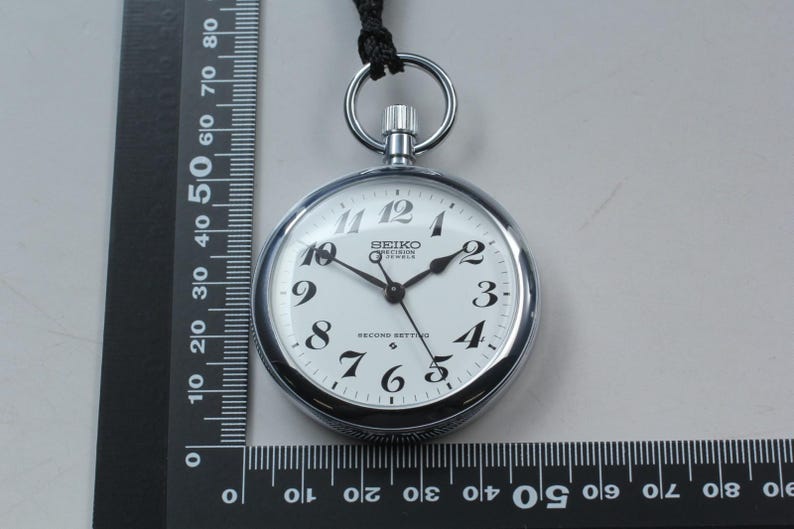 Near Mint in Box Seiko Precision 6110-0010 Railway Hand Winding Pocket Watch #85 image 8